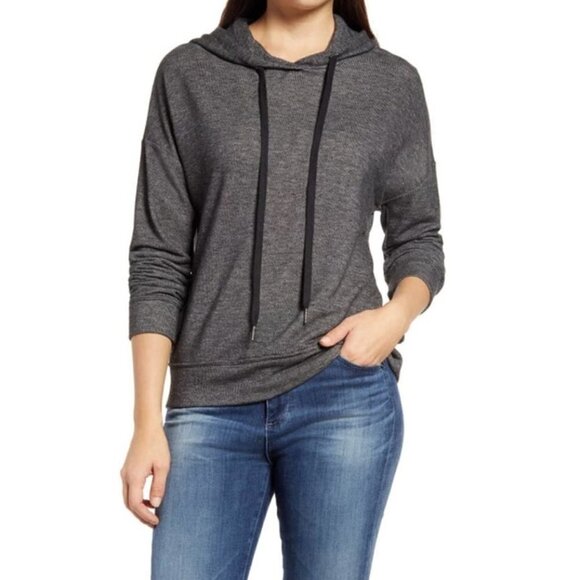 NWT EVERLEIGH Size M Hooded Sweatshirt Dark Grey MSRP $49 - Picture 1 of 12